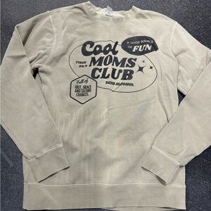Cool Moms Club Graphic Sweater - Tan